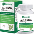 OMOGS Moringa Capsules, Pure Moringa Oleifera Leaf Powder Supplement, Rich Inantioxidants Minerals & Vitamins, for Energy, Metabolism, Immunity & Sleep, Non-GMO, 90 Veg Capsules