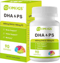 OMOGS Algae DHA - 600 mg Omega-3 DHA Softgels, with Phosphatidylserine & Walnut Oil, Supports Healthy Brain Function, Vision, Eye & Memory, Gluten Free, Non-GMO Vegan Algae Oil, 90 Softgels