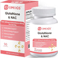 OMOGS Glutathione & NAC Supplement, with vtamin B & Selenium, Supports Liver Health, Cellular, Antioxidant, Energy Production & Immune, Vegan & Gluten-Free, 90 Veg Capsules.