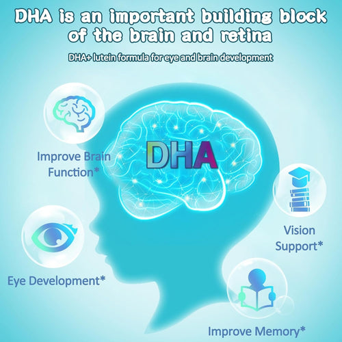 OMOGS Children’s DHA Blueberry Flavoured Gummies, with Lutein, Omega-3 & Vitamin C Algae DHA, for Eye Health, Brain Health & Healthy Immunity, Gluten Free, Vegan, 60 Gummies.