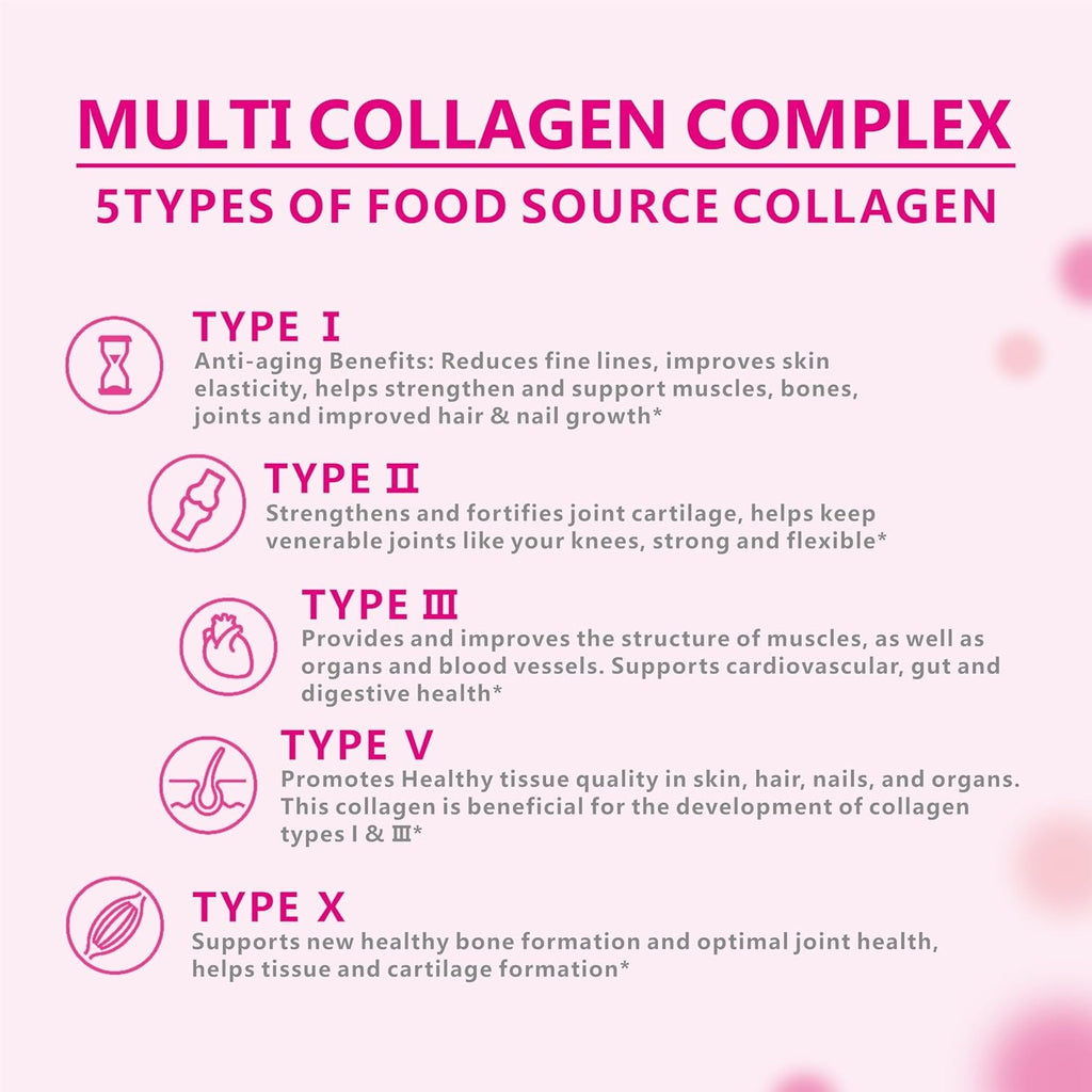 OMOGS Collagen Peptides Capsule，Naturally Sourced Hydrolyzed Collagen with prebiotic & Cranberry Extract - Hair, Skin, Nail, Joint, Digestive Health & Immune Support, Non-GMO, 100 Capsule