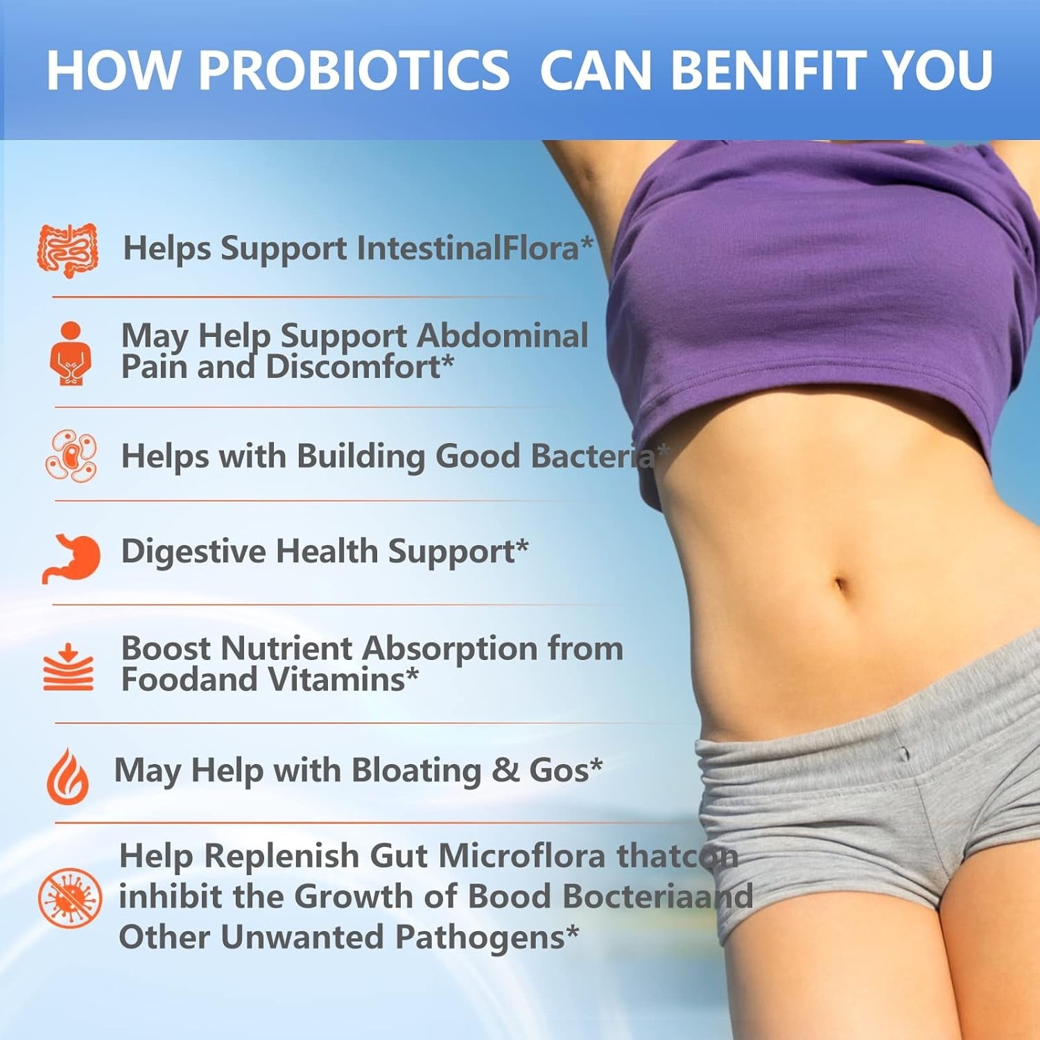 OMOGS Probiotics 120 Billion CFUs 18 Strains, 3 Prebiotics & Digestive Enzymes, Helps Digestive, Gut Health, Immune, Supports Occasional Constipation, Diarrhea & Gas - for Women & Men, 60 Capsules