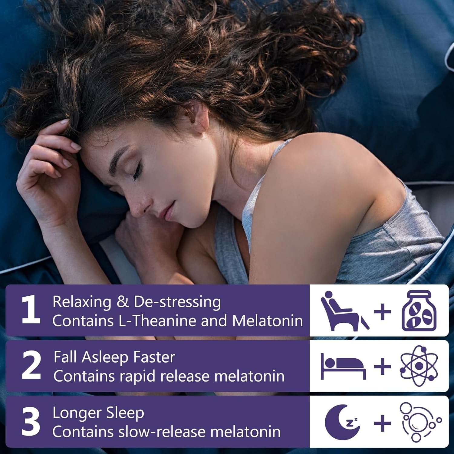 OMOGS Melatonin Sleep Supplements, Fast Dissolve Melatonin 10mg Tablets,with L-Theanine .L-Glycine & Vitamin, Promotes Relaxation & Sleep Health, Strawberry Flavor, 120-Day Supply.