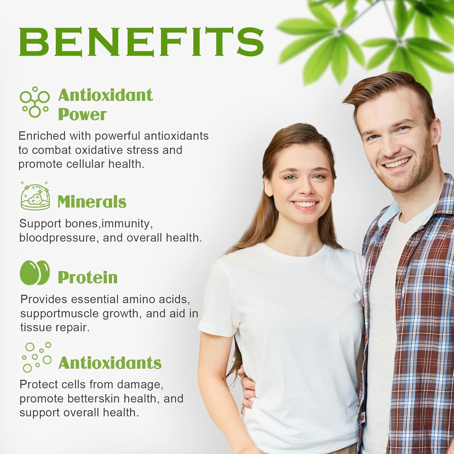 OMOGS Moringa Capsules, Pure Moringa Oleifera Leaf Powder Supplement, Rich Inantioxidants Minerals & Vitamins, for Energy, Metabolism, Immunity & Sleep, Non-GMO, 90 Veg Capsules