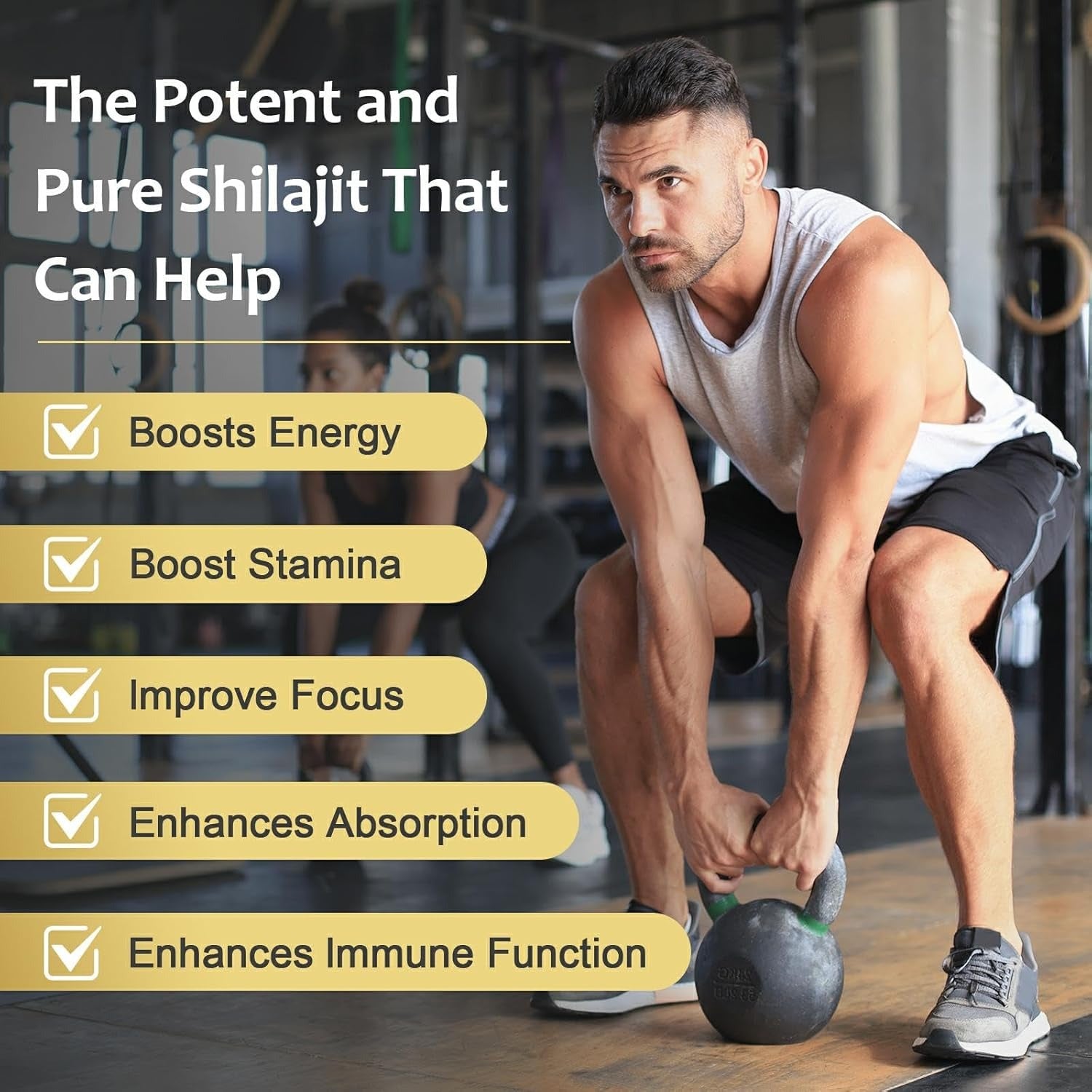 OMOGS Shilajit Pure Himalayan Organic Shilajit Capsules, with Fulvic Acid & 85+ Trace Minerals Complex for Energy, Strength, Stamin & Immunity, for Men/Women - 90 Veg Capsules