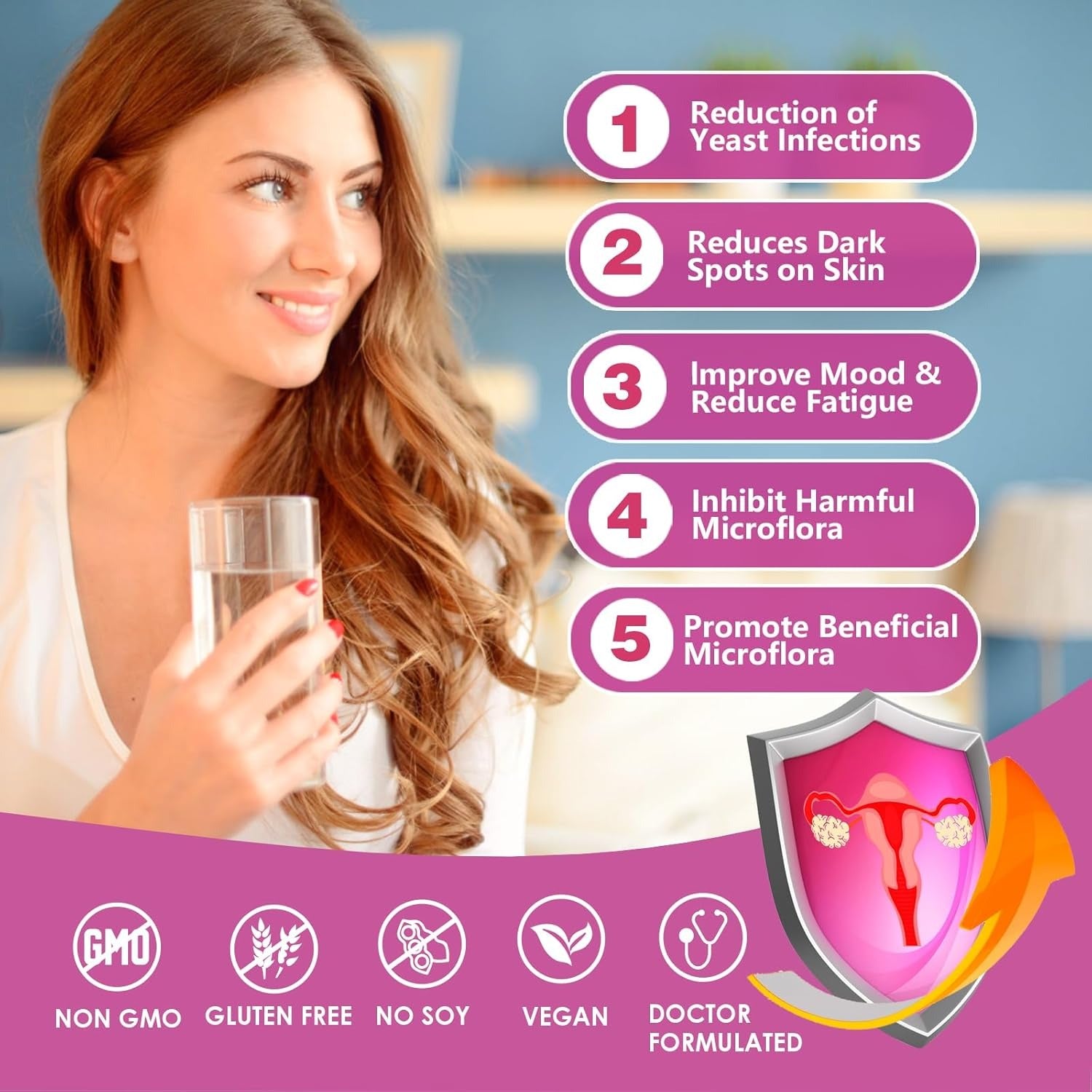 OMOGS Women's Probiotic,120-Billion-CFUs, 18 Strains, with 3 Prebiotics and Cranberry Extract, Help for Immune Booster, Digestive Health, Gut Health and Vaginal Health