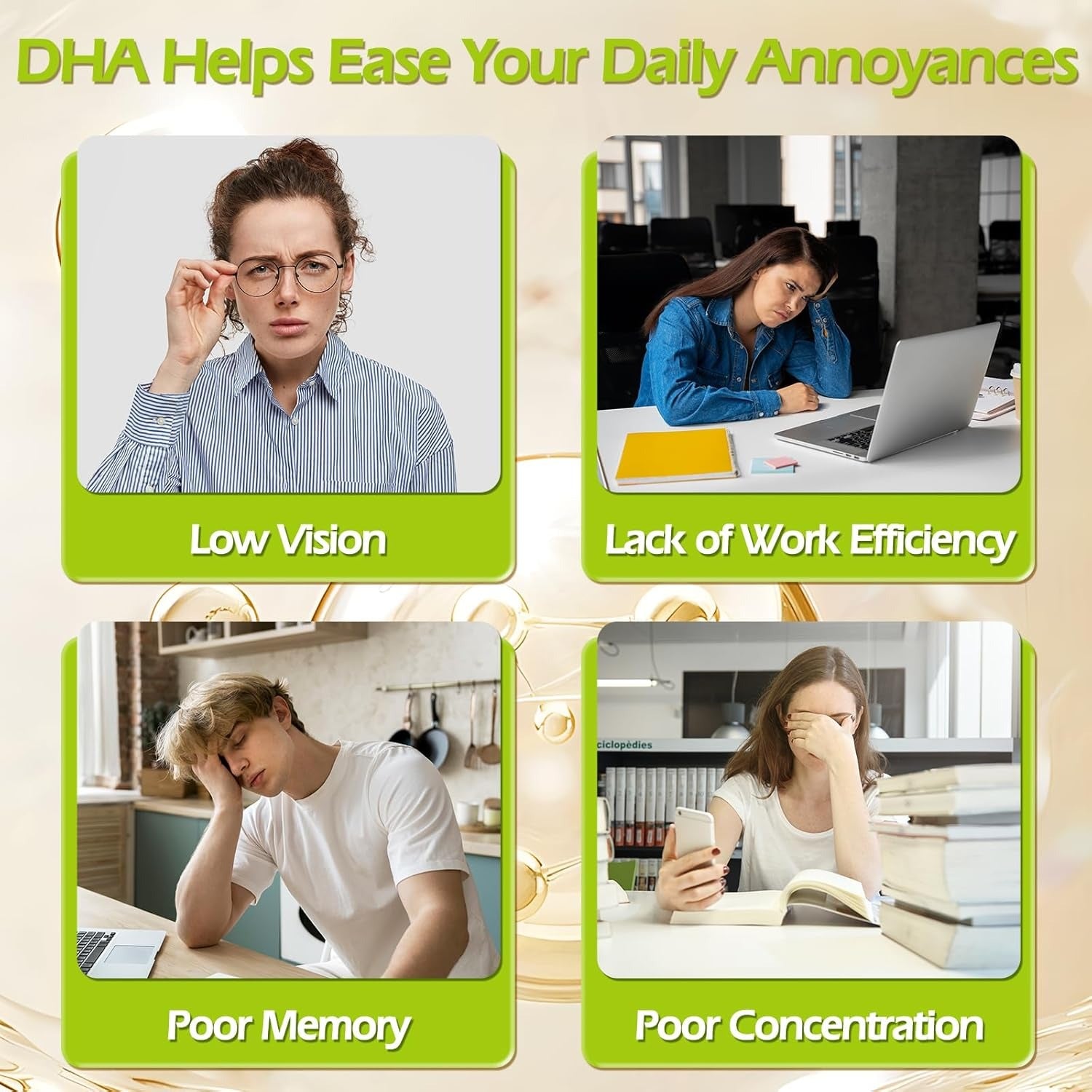 OMOGS Algae DHA - 600 mg Omega-3 DHA Softgels, with Phosphatidylserine & Walnut Oil, Supports Healthy Brain Function, Vision, Eye & Memory, Gluten Free, Non-GMO Vegan Algae Oil, 90 Softgels