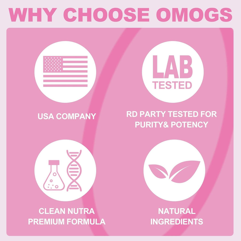 OMOGS Hydrolyzed Collagen Peptide Powder with Prebiotics, Vitamin C & Cranberry Extract，Support Hair, Skin, Nails, Bones, Digestive & Urinary Tract Health, Easy Dissolve, Non-GMO, for Women & Men.