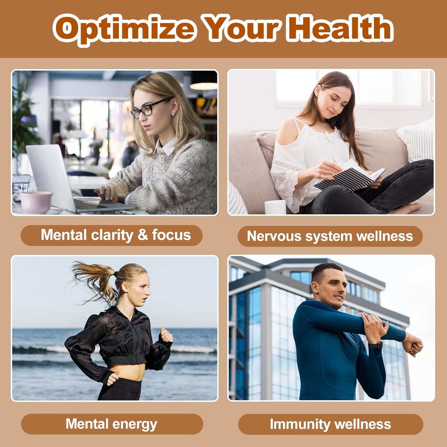 OMOGS Mushroom Complex Supplement Capsules 10:1 Extract, Lions Mane Supplement with Cordyceps, Reishi, for Brain Health, Memory Support, Focus & Immune System